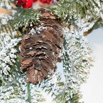 Гирлянда декоративная, белая, 150 см, яблочная шишка