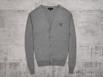 LYLE & SCOTT VINTAGE COTTON CARDIGAN PÁNSKY SVETER ŠEDÁ ORIGINÁL veľ. L