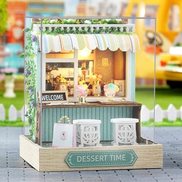 Zestawy miniaturowych domów DIY Mini domek dla lalek Craft z zestawem mebli Deser