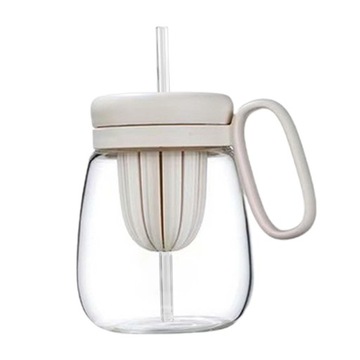 Бутылка для воды Bubble Tea с трубочкой для смузи Smoothies 850мл белая