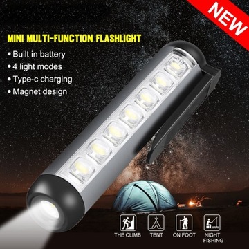 Зарядное устройство для фонарика Mini USB типа C XPE COB Pen Light