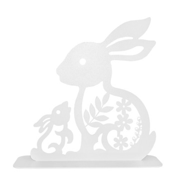 Пасхальное украшение Зайка 2 ЗАЯЧИКА, БЕЛЫЙ металл