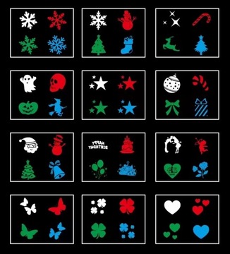 PROJEKTOR RZUTNIK LEDOWY OGRODOWY REFLEKTOR IP65 WODOODPORNY + 12 SLAJDÓW