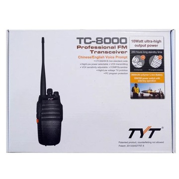 TYT TC-8000 10W 16 kanałowy 400-520MHz radiotelef.