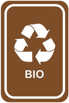 Био - 20 x30 см наклейки на бин сегрегации мусора