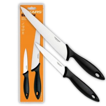 FISKARS Zestaw Komplet 2x NOŻE NOŻY KUCHENNYCH SZEFA KUCHNI OBIERANIA OSTRE