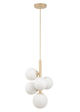 SIGMA Nowoczesna lampa LED Perla 5 zwis złoty beż LED