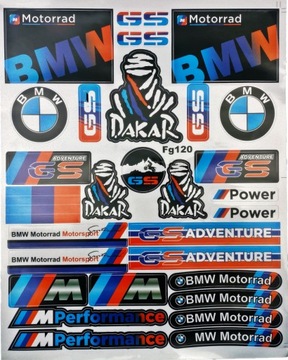 NAKLEJKI KOMPLET NAKLEJEK BMW GS MOTORRAD M PERFORMANCE DAKAR
