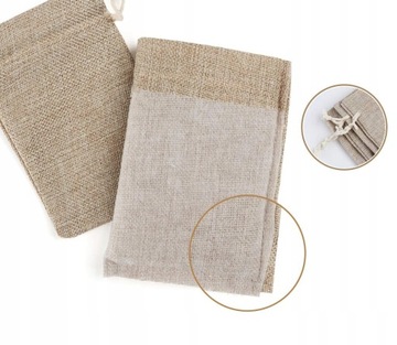 50шт льняной подарочный пакет на шнурке 9х12см ХЛОПКОЛЬНЯЯ СУМКА