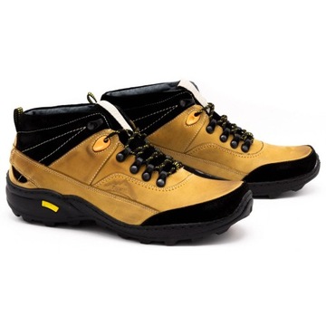Buty męskie skórzane zimowe 139GT żółte 43