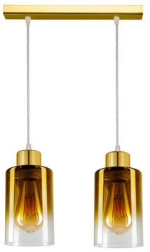 LAMPA WISZĄCA SUFITOWA ŻYRANDOL ZŁOTA SZKLANA LED