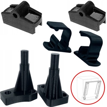 ZESTAW NAPRAWCZY ZMYWARKA IKEA BEHJALPLIG 2x Zaczep OŚ Zawias przesuwny HAK