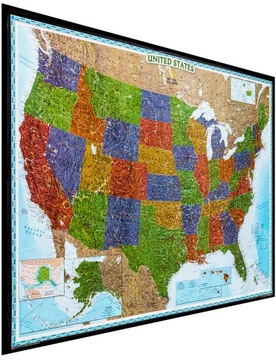 Настенная карта США «КОРК» ПИНБОРД