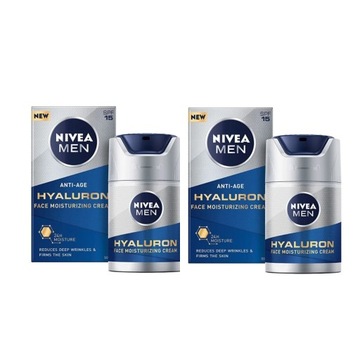NIVEA MEN Hyaluron Przeciwzmarszczkowy krem do twarzy 2 x 50 ml