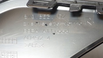 AUDI A4 B9 ALLROAD LIŠTA CHRÓM NÁRAZNÍKU PRAVÁ PŘEDNÍ 8W9853102