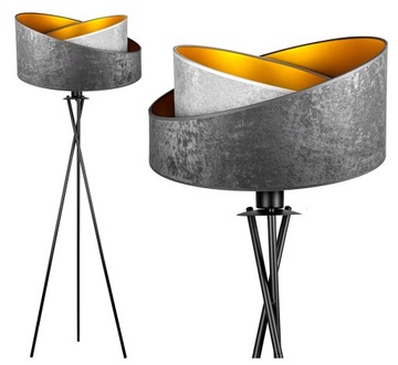 LAMPA STOJĄCA PODŁOGOWA TRÓJNÓG ABAŻUR 45CM LED