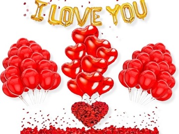 Gotowy zestaw walentynkowy dekoracje balony I LOVE