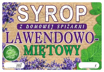 Etykieta na SYROP - LAWENDOWO - MIĘTOWY 20 szt.