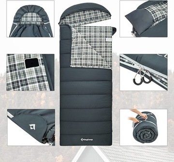 KINGCAMP COMFORT 280 ЗИМНИЙ СПАЛЬНЫЙ МЕШОК, СЕРЫЙ