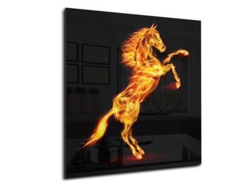 panel szklany między meble dekor 60x70 konie