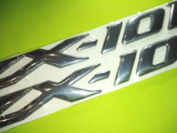 Логотип Kawasaki Ninja ZX-10R СЕРЕБРЯНАЯ 3D наклейка ZX10R