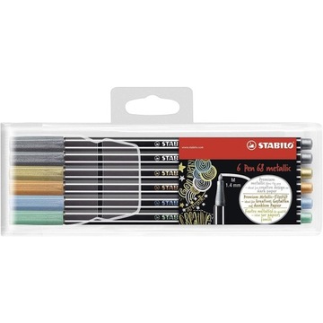 Flamastry STABILO PEN 68 METALIC etui 6 sztuk