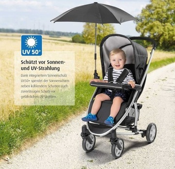 KWADRAT черный зонт от солнца для коляски