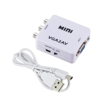 Конвертер изображения с разъема VGA + 3,5 мм в AV RCA Chinch