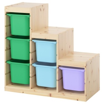 IKEA TROFAST Стелаж з контейнерами, світла сосна/різнокольоровий, 94x44x91 см