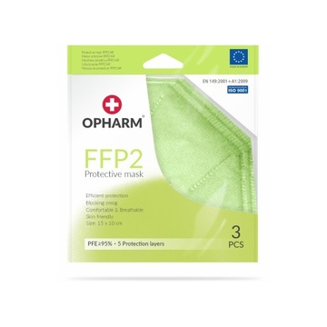 Maska Ochronna FFP2 OPHARM 3 szt. - LIMONKA