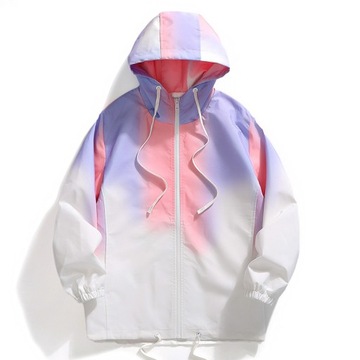2023 Summer Rainbow Jacket Men Women Hooded Windb