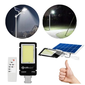 LAMPA ULICZNA SOLAR SOLARNA 600 LED PANEL UCHWYT PILOT PREMIUM IP66 1000W