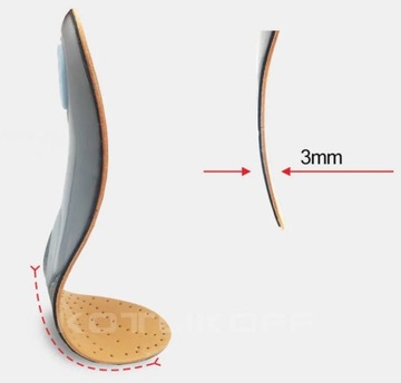Стельки для обуви от плоскостопия, вальгусной супинации, ортопедические, КОЖАНЫЕ