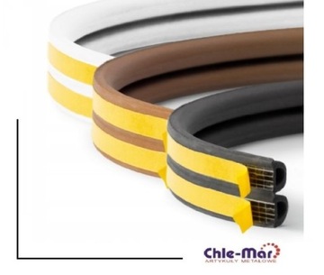 USZCZELKA GUMOWA DRZWI OKIEN CZARNA 21x15mm D 50m