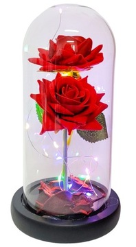 СТЕКЛЯННАЯ РОЗОВАЯ КОРОБКА ВЕЧНЫЙ ПОДАРОЧНЫЙ СВЕТ