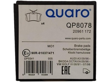 ЗАДНИЕ ТОРМОЗНЫЕ КОЛОДКИ QUARO QP8078