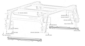 Трубопроводы для каркаса палатки Ford Ranger Raptor