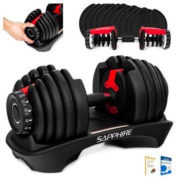 HANTEL REGULOWANY SAPPHIRE obciążenie 2,5KG - 24KG HANTLA 1x hantle SYSTEM