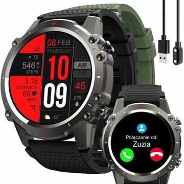 Smartwatch Zegarek Męski Wodoodporny Sportowy Rozmowy MENU PL 1,45