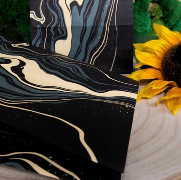 Пакеты из блочной бумаги MARBLE, рисунок ЭКО, 10 шт.