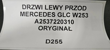 DVEŘE LEVÝ PŘEDNÍ MERCEDES GLC W253 A2537220310