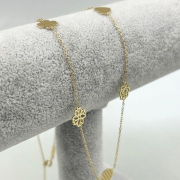 Золотое ажурное колье CLOVER сердце, хирургическая нержавеющая сталь