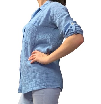 МИСЛИНОВАЯ РУБАШКА ЖЕНСКАЯ - СВОБОДНАЯ ОВЕРСАЙЗ Италия