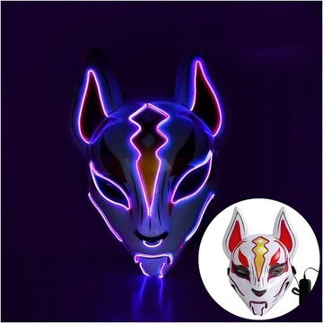 Maska cyberpunkowa - maseczki halloweenowe - maska do dryfowania lisa,