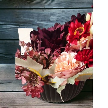 Цветочный горшок ГРАФИТ, большая чаша из гофрированного картона, 25 см.