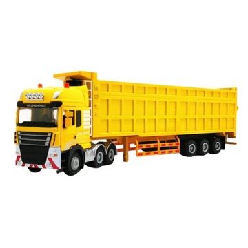 Żółty model ciężarówki transportowej w skali 1:50