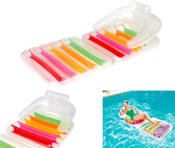 Надувной пляжный матрас Шезлонг Кресло со спинкой Разноцветный 201x89 см