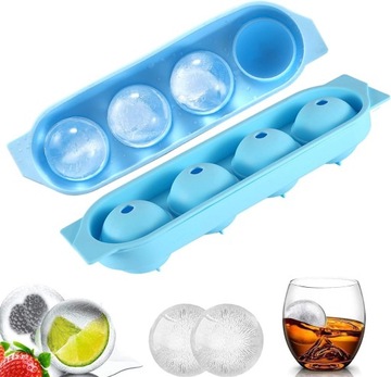 Forma silikonowa do lodu 3D KULE do whisky pralin, galaretek, mydła, świec