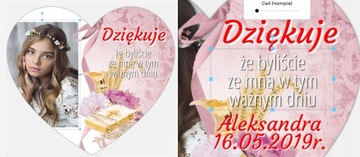 Благодарность гостям Первое Причастие Крещение День Рождения Годик МАГНИТ + КОНВЕРТ