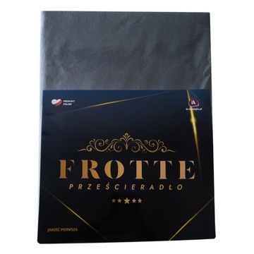Prześcieradło z gumką Frotte 160x200 Ciemno Szare POLSKIE